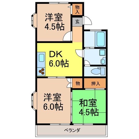 ユーハウス（駒生）の物件間取画像